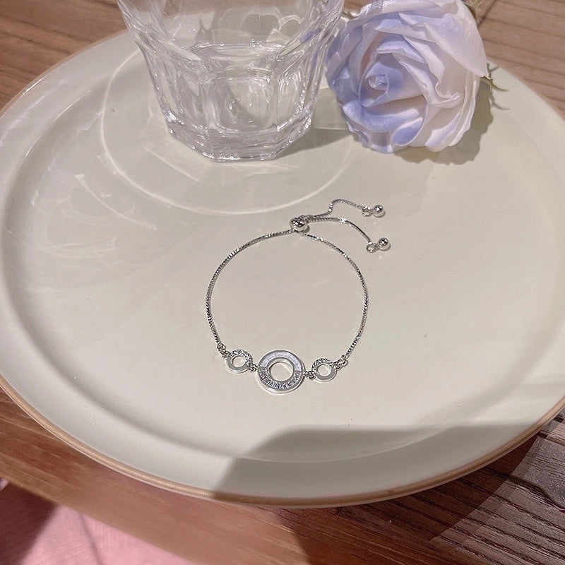 Elegant Lady Heart Shape Flower Bow Knot Titanium Steel Plating Inlay Rhinestones Bracelets