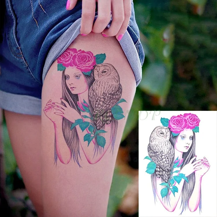 Waterproof Temporary Tattoo Sticker sexy on body back big crown tatto stickers flash tatoo fake tattoos for women men