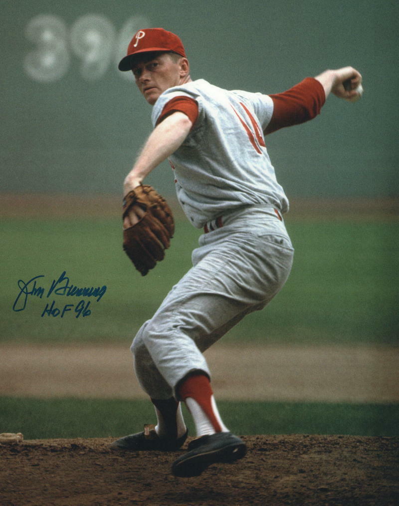 JIM BUNNING SIGNED AUTOGRAPH 11x14 Photo Poster painting - HOF, CONGRESSMAN, PHILLIES, TIGERS