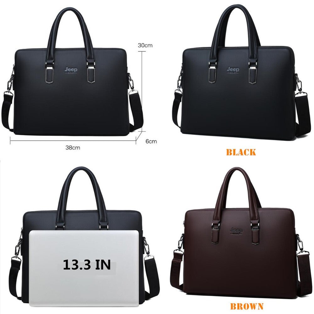 Men Leather Briefcase Bag Business Famous  Shoulder Messenger Bags Office Handbag 14 inch Laptop High Quality
