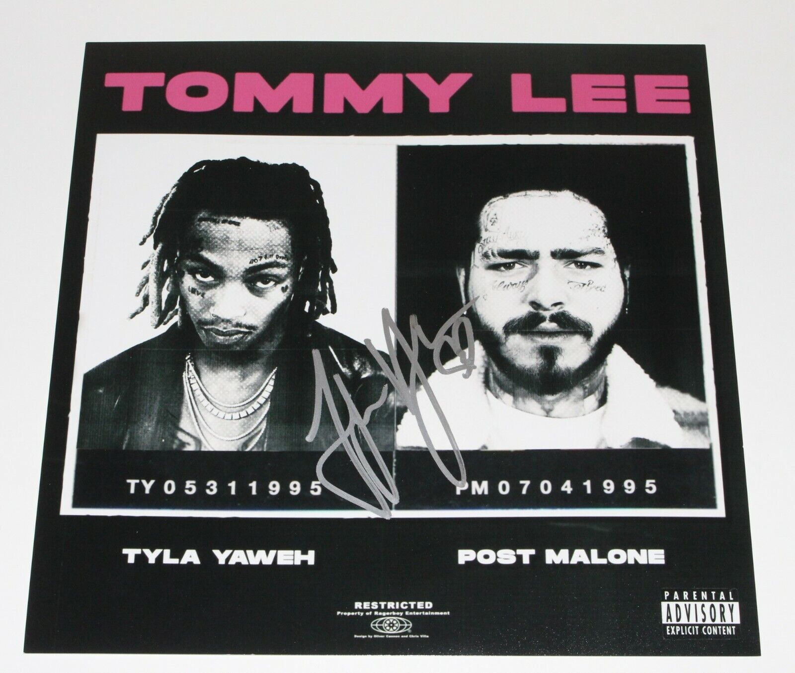 TYLA YAWEH RAPPER SIGNED TOMMY LEE 12x12 ALBUM FLAT Photo Poster painting w/COA