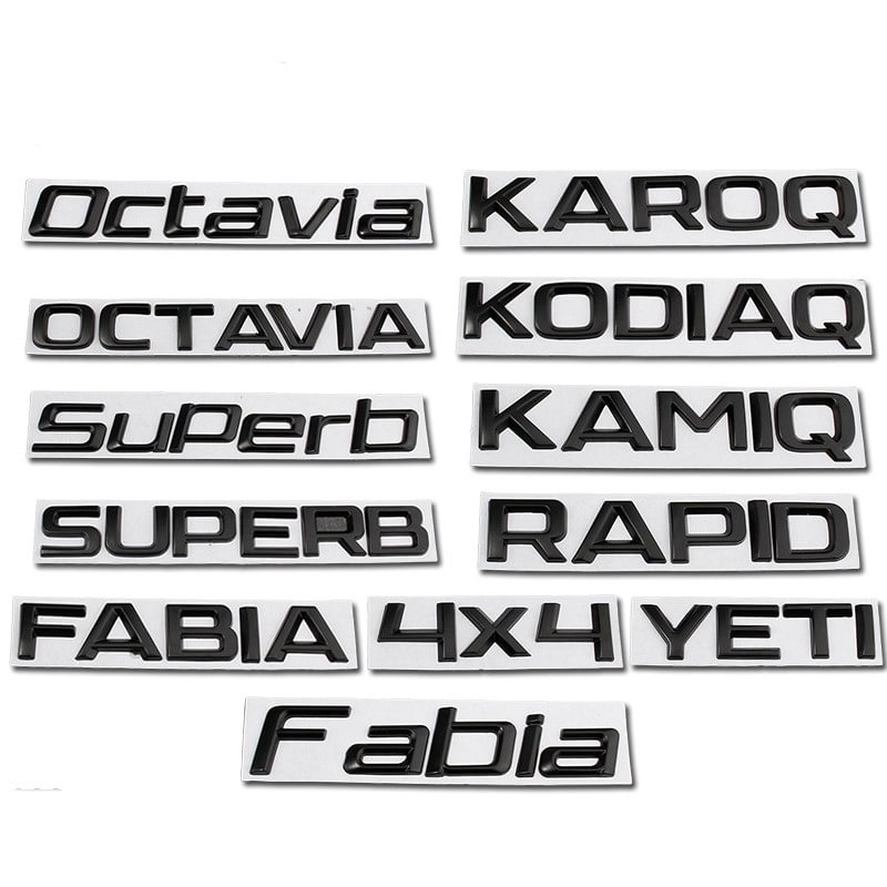 Skoda Rear Trunk Letters Replace Badge Emblem Metal Stickers For Octavia SUPERB FABIA  dxncar