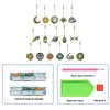 16pcs Stars and Moon Double-Sided DIY Diamond Painting Keychain Kit
