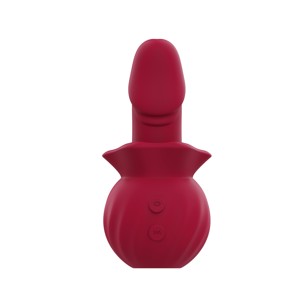 Rose Kiss Flapping Dildo Vibrator