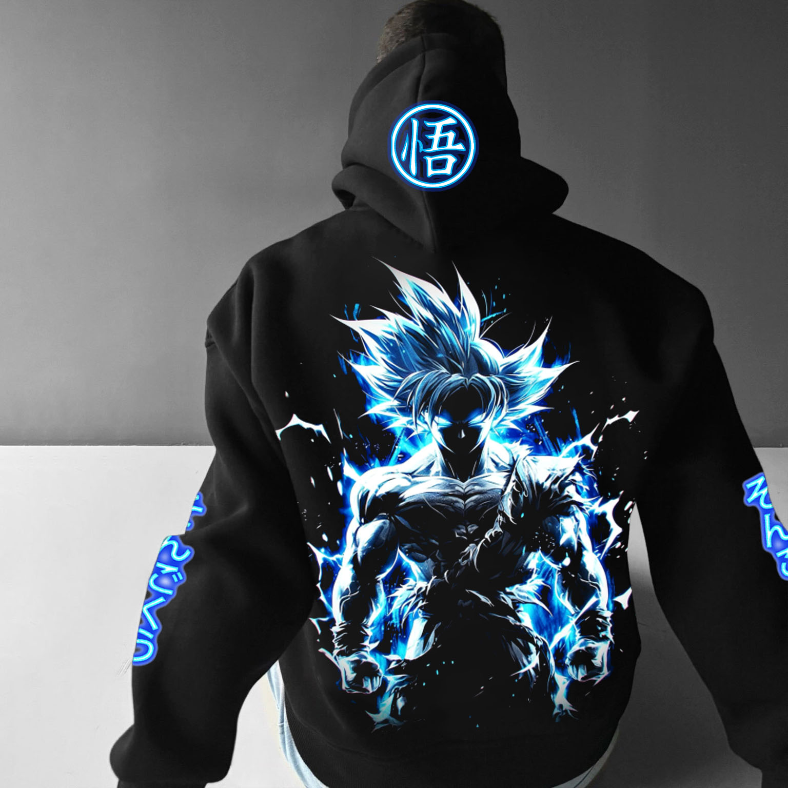 Unisex Anime Logo Print Casual Oversized Hoodie