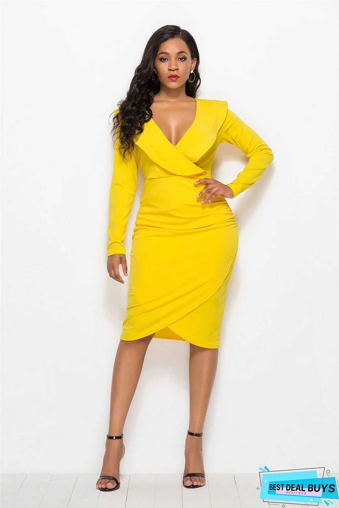 Women's Sheath Dress Maxi Long Dress Red Long Sleeve Solid Color Ruched Ruffle Zipper Winter Elegant