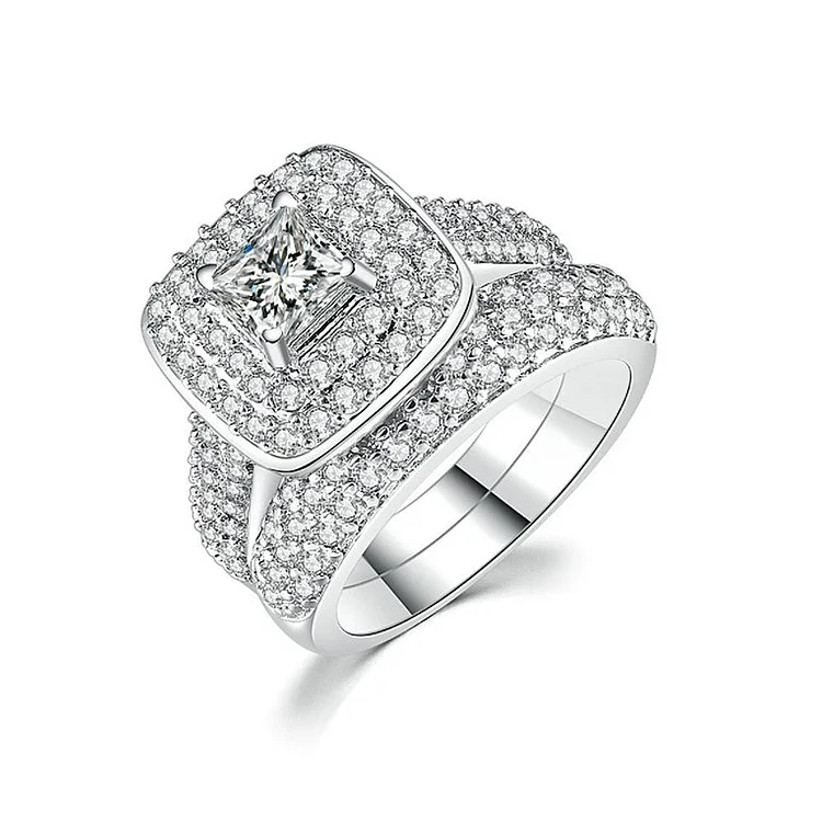 Vintage Diamond Ring Double Ring Fashion Jewelry for Women