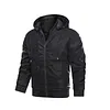 Men's Lined Plush Hooded Leather Jacket