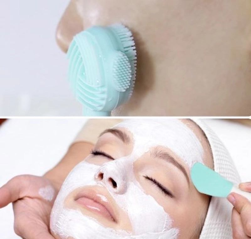Double-headed Silicone Facial Cleansing Brush Mud Mask Applying Brush