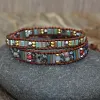 Colorful Multi Gemstone Crocheted Wristband Accessories