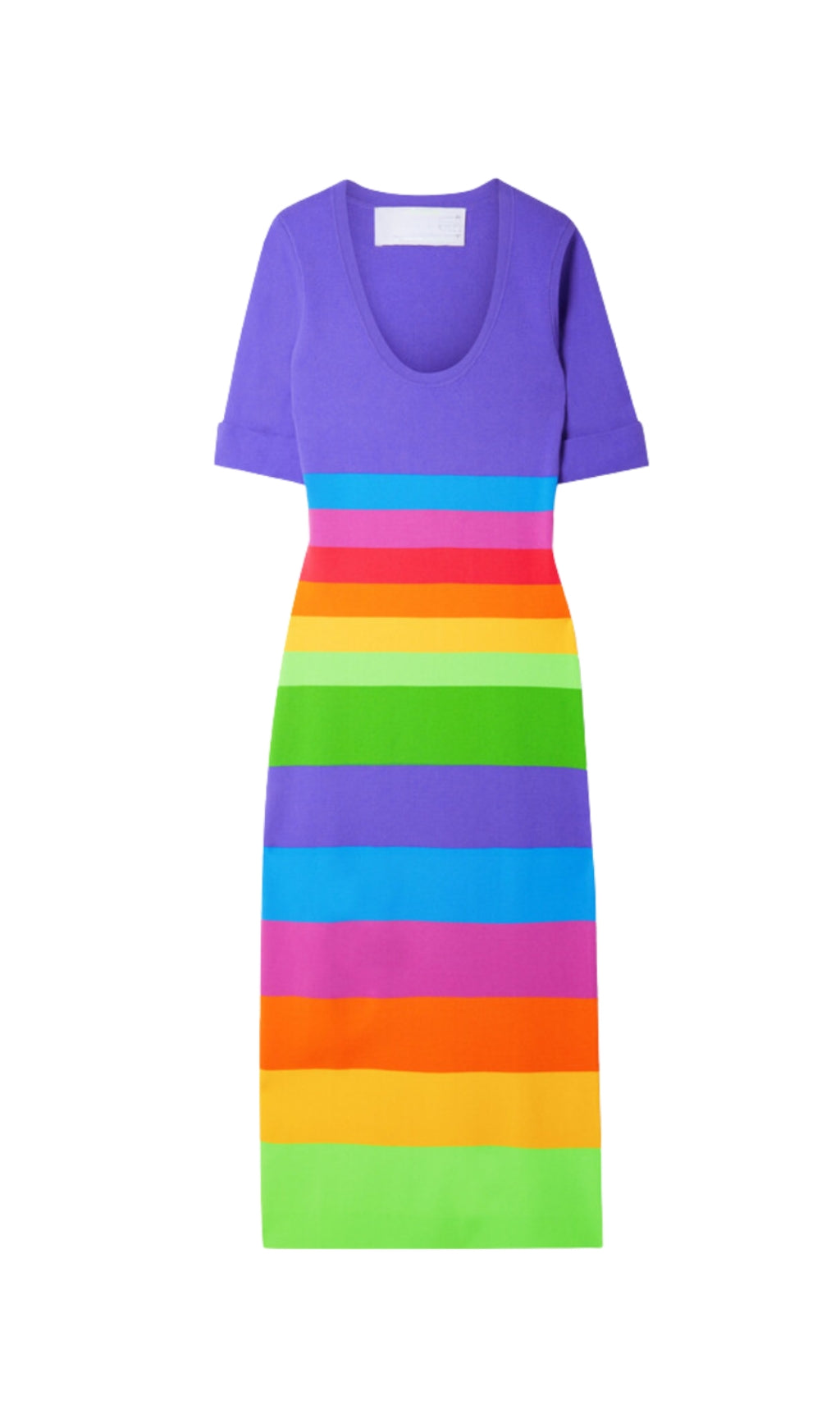 Striped Jersey Maxi Dress in Purple