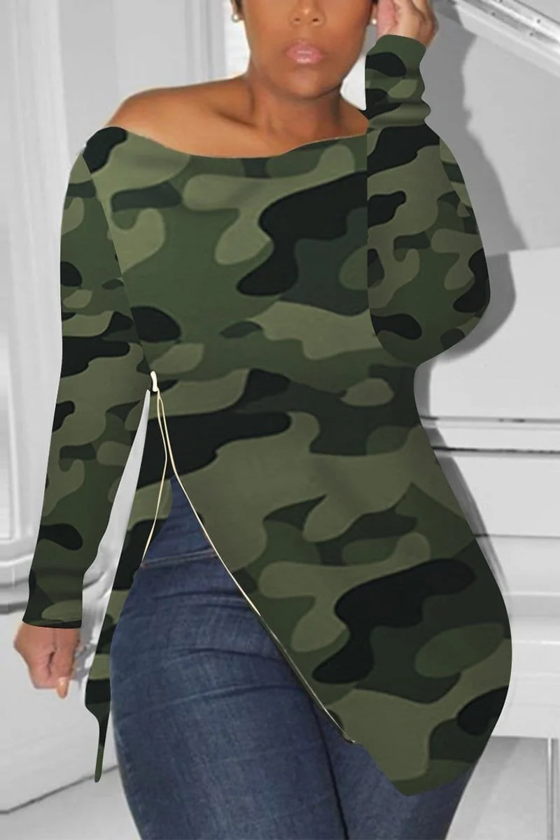 Sexy Camouflage Long-Sleeved T-Shirt