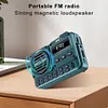 Portable FM Radio with LED Display Digital Radio Recorder BT 5.4 Radio Speaker