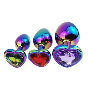 3 Sizes Colorful Heart-shaped Anal Plug Sex For Women