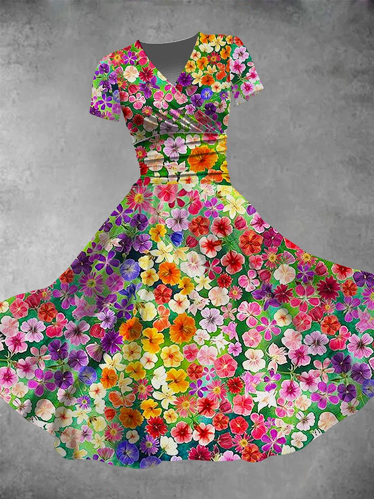 Women's Pride Day Colorful Floral Print Maxi Dress