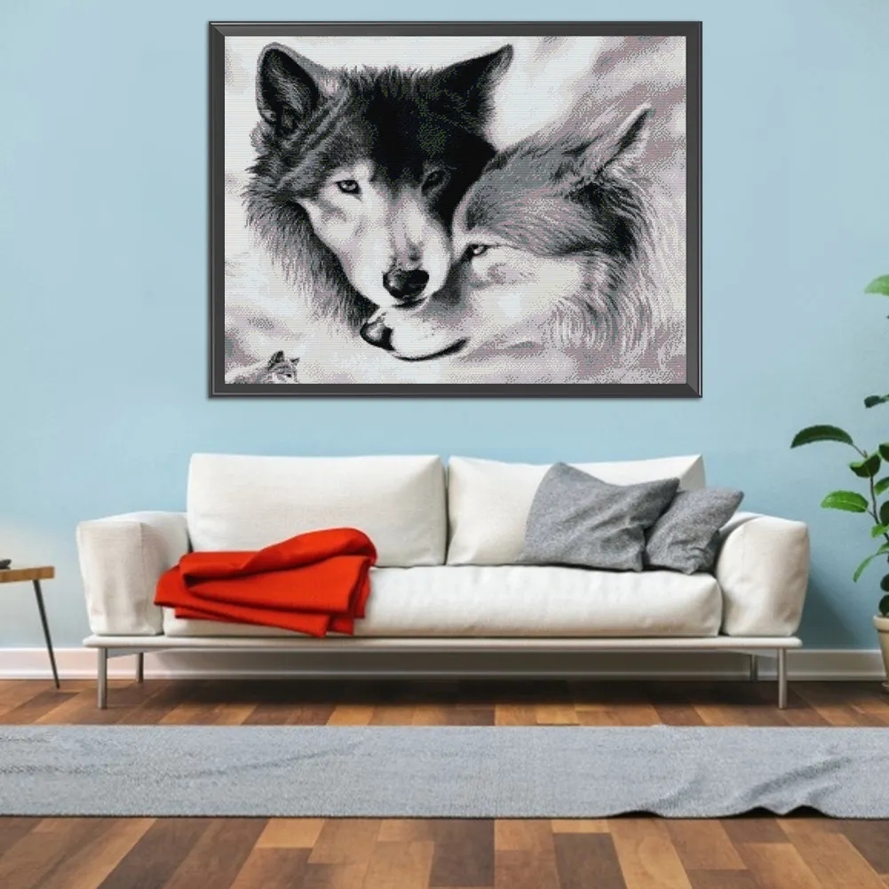 Full Printed Cross Stitch 11CT - Wolf(62*54cm)