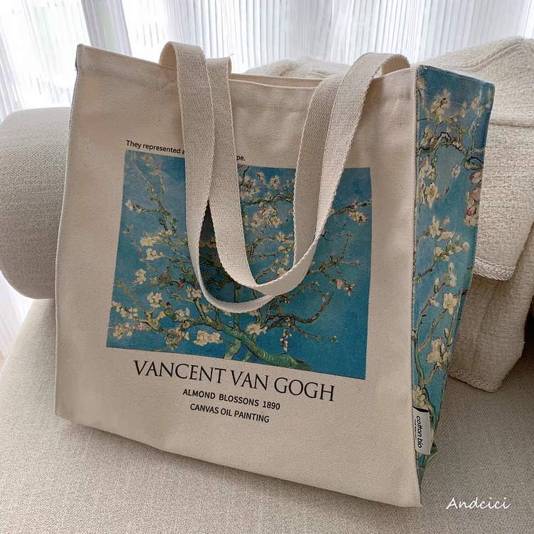 Van Gogh Tote Bag almond Blossom Art Print on Tote Bag of Painting