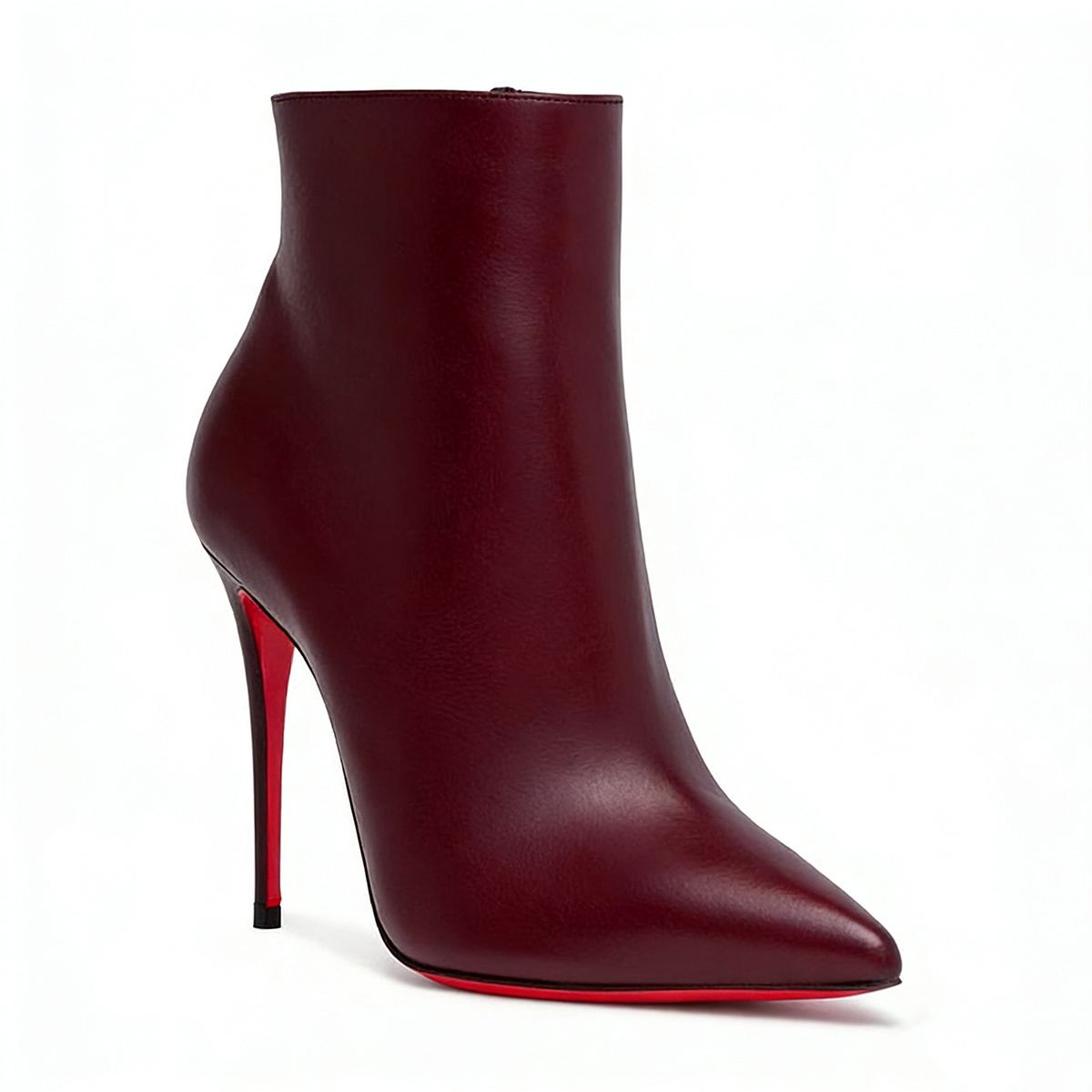 100mm/120mm Red Bottom Women's Closed Pointed Toe Stilettos Ankle Boots-MERUMOTE