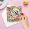 (US Local)6pcs Diamond Painting Greeting Cards DIY Diamond Art Cards Crafts (Dog Garden)