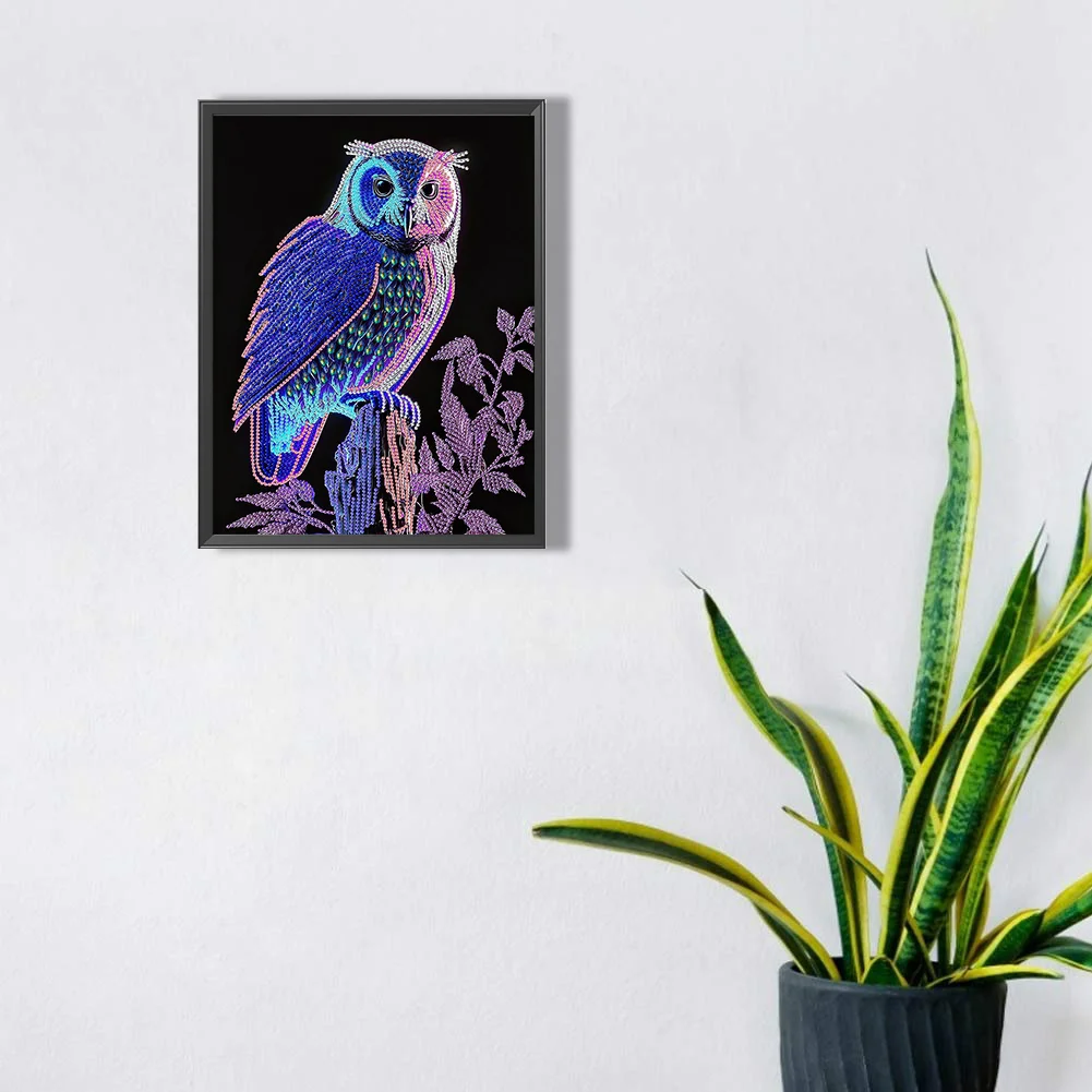 Diamond Painting - Partial Special Shaped Drill - Owl(Canvas|30*40cm)