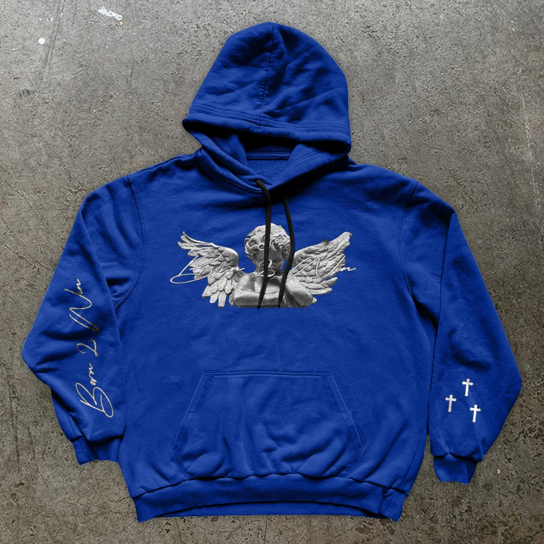 Retro Angel Tide Street Long Sleeve Hoodie
