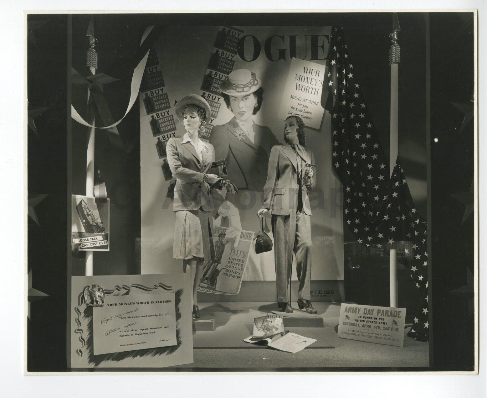 B. Altman & Co. - WWII Buy War Bonds Store Display - Vintage 8x10 Photo Poster painting (1940s)