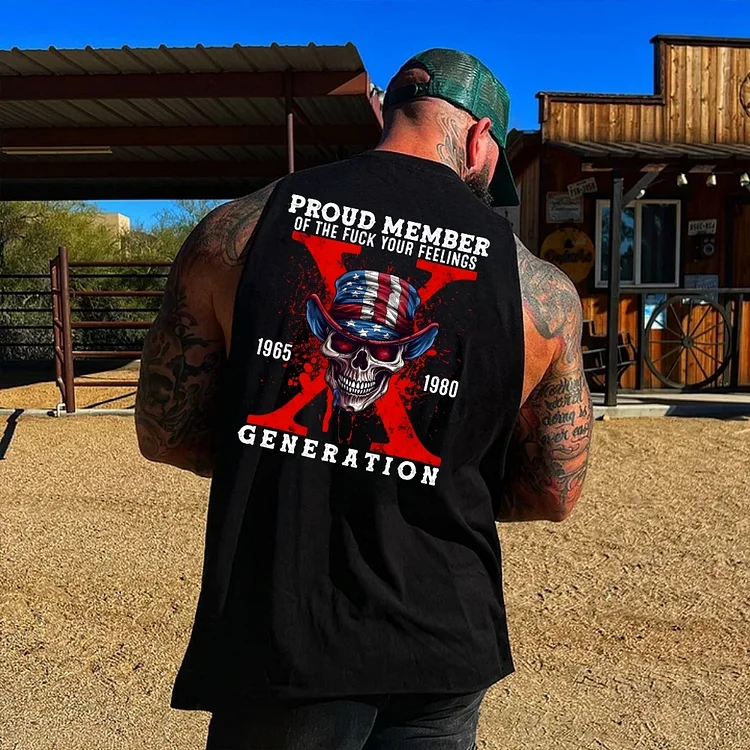 Custom EST GenX Skull Cotton Tank Top for 1965-1980 Generation 