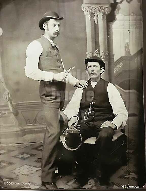 1872 DOC HOLLIDAY DENTIST & PAL WYATT EARP 8.5X11 Photo Poster painting REPRINT TOMBSTONE CORRAL