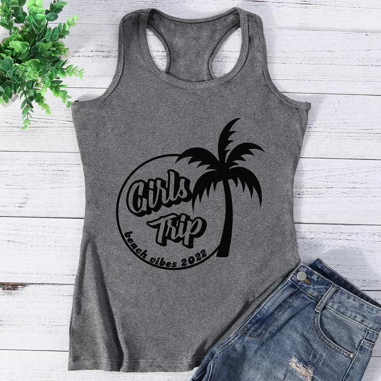 Girl Trip Coconut Tree Vest Top-Annaletters