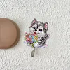 6pcs/set DIY Special-shaped Diamond Painting Wall-mounted Key Hook Kit (Flower Dog)