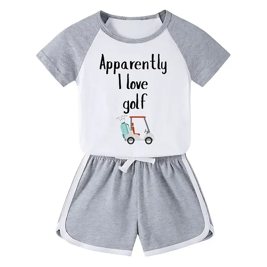 【18M-11Y】Toddler 'Apparently I Love Golf' 2-Piece Outfit