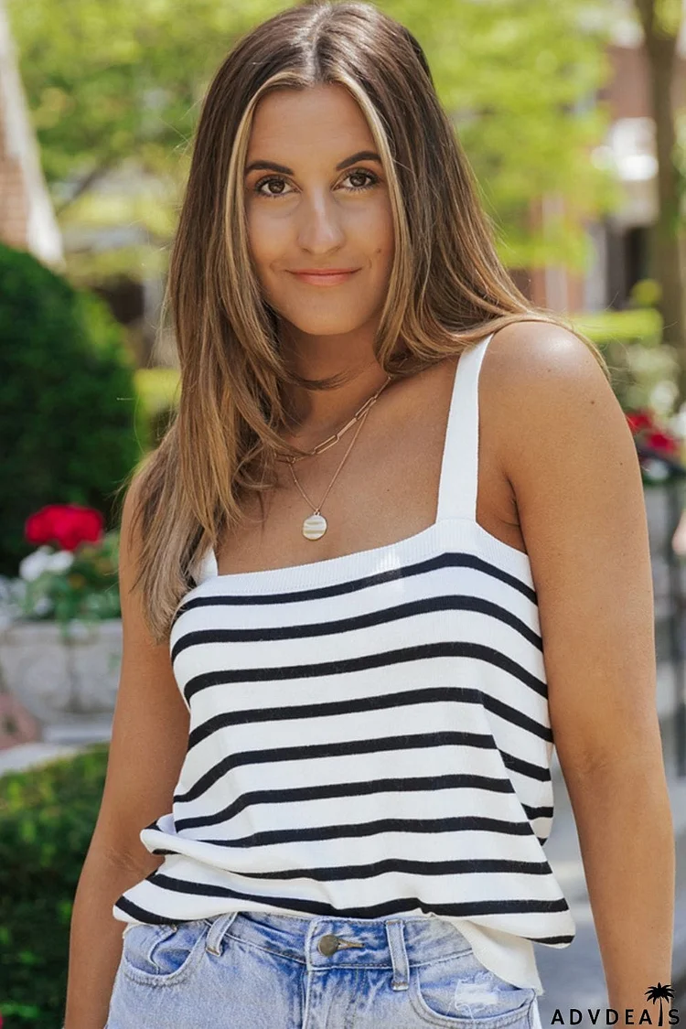 Striped Straight Neck Cami