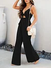 Empire Sleeveless Wide Leg Jumpsuits