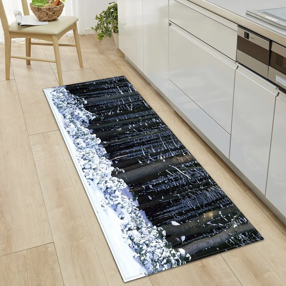 3D Printed Kitchen Carpet Rectangular Entrance Doormat Bedroom Corridor Floor Mat Living Room Carpet Bathroom Absorbent Mat