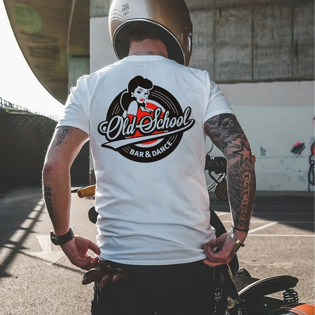 OLD SCHOOL BAR & DANCE Sexy Lady White Print T-shirt