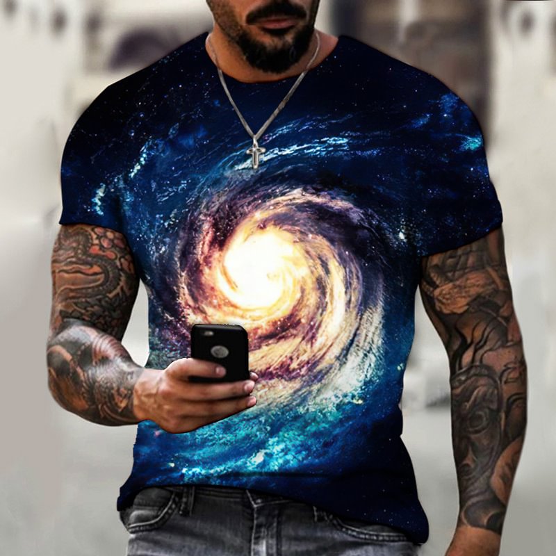 Men's 3D Print Galaxy Short Sleeve T-shirt 
