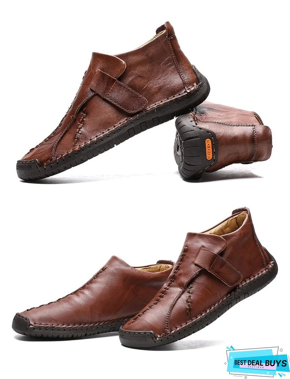 Men Snow Boots Leather Plush Man Ankle Boots Warm Fur Men's Boots Autumn Men Shoes