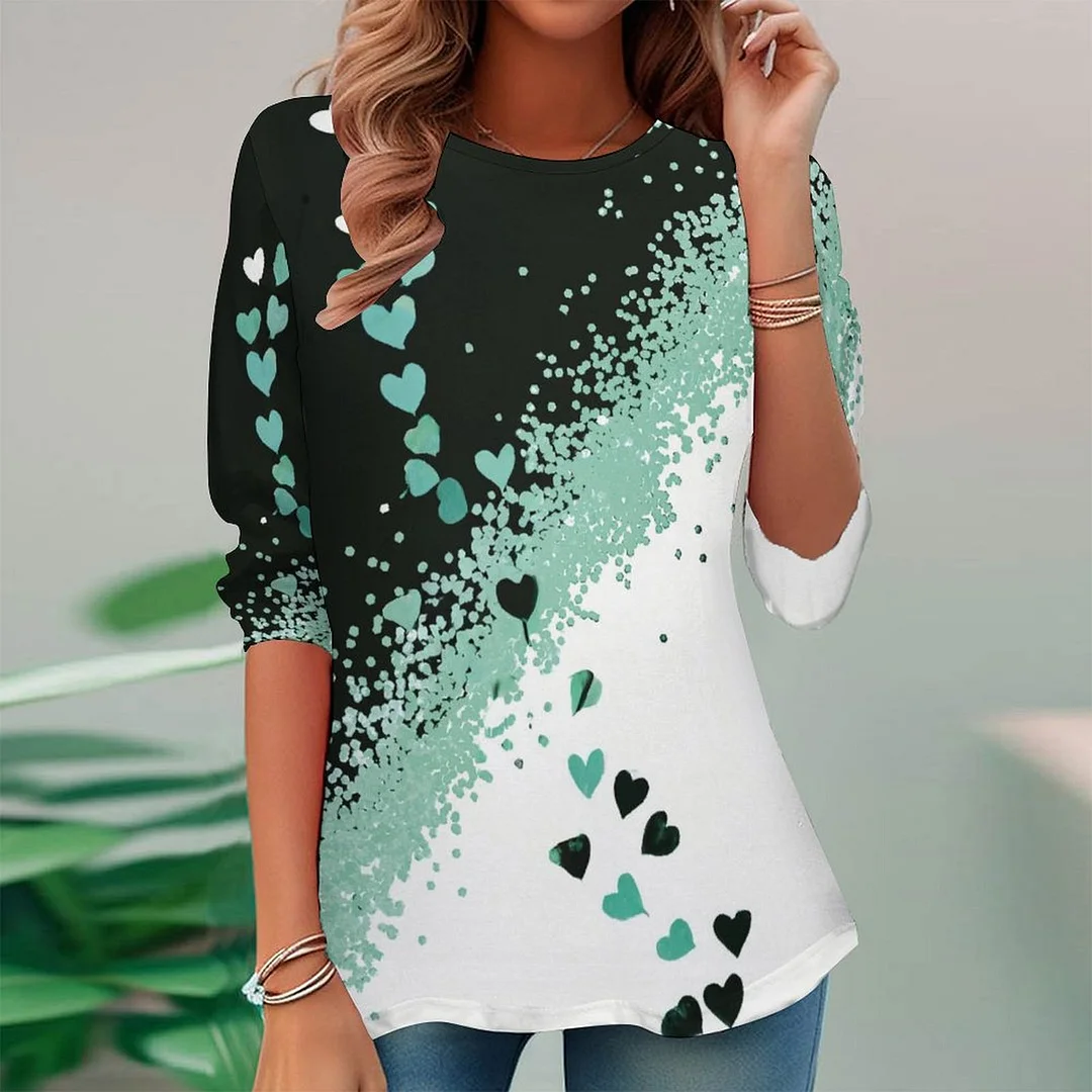 Vintage Printed Long Sleeve Plus Size Tunic for  Women and Men Unisex Pattern Butterfly,Green,Dark Green