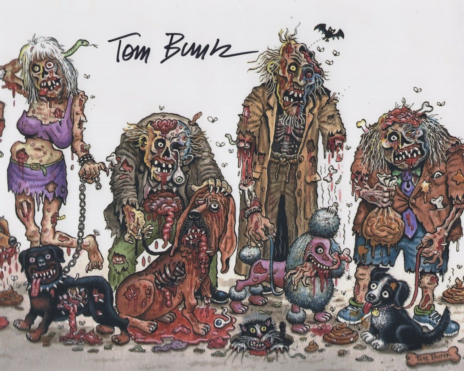 TOM BUNK SIGNED AUTOGRAPH CARTOON MAD MAGAZINE GARBAGE PAIL KIDS 8X10 Photo Poster painting