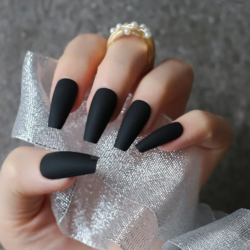 INS Ballet Matte Fake nails red Long Salon art coffin false nails yellow Ruby square 24pcs wedding nails Burgundy-Nail Inspo