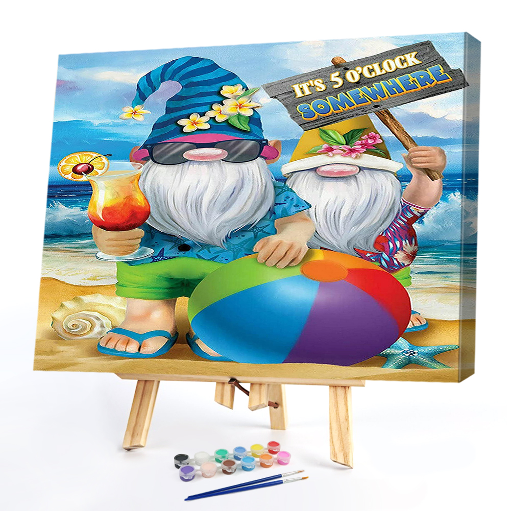 

40*50CM - Paint By Numbers - Beach Gnome, 501 Original