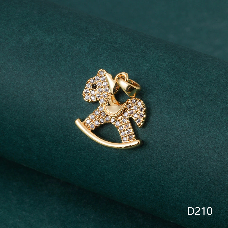 1 Piece 1-2cm Copper Zircon Geometric Jewelry Accessories Pendant