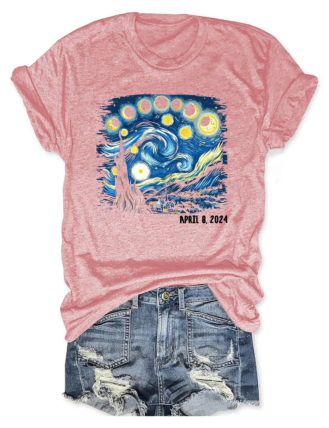 Solar Eclipse 2024 Artistic T-shirt