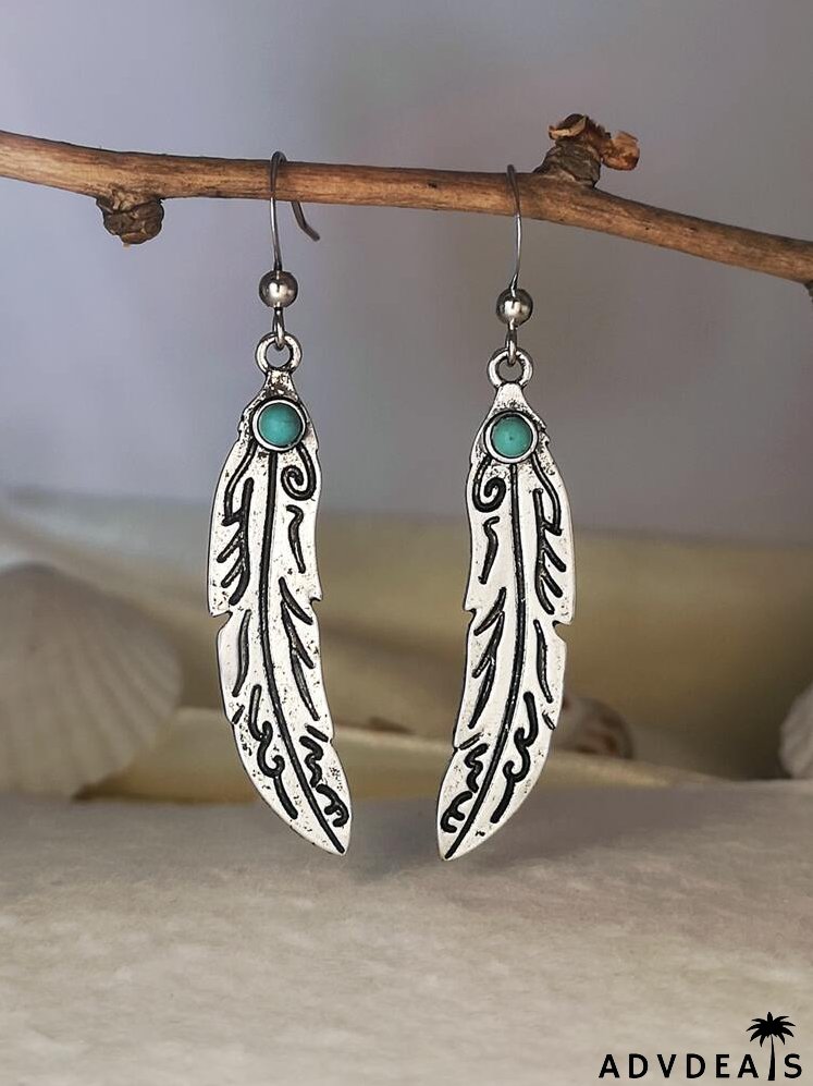Feather Drop Earrings