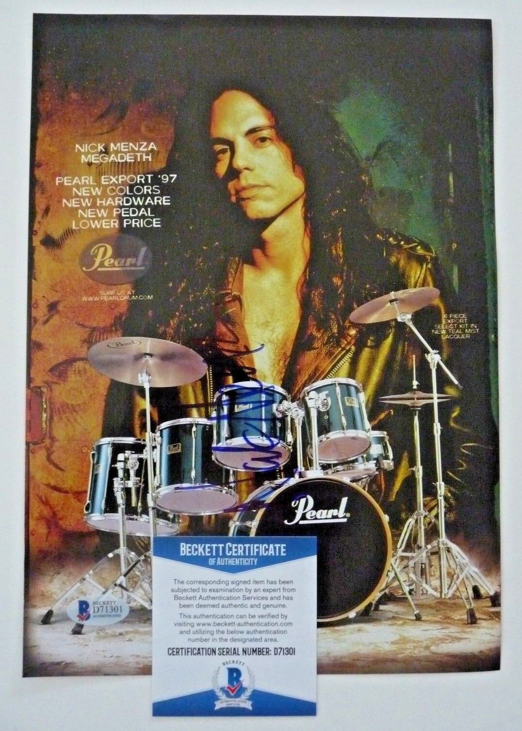 Nick Menza Megadeth Signed Autographed 8x10.5 Magazine Page Photo Poster painting BAS Certified