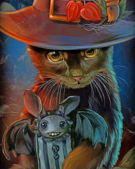 

Black Cat Bat – Paint By Numbers - 40*50CM, 501 Original
