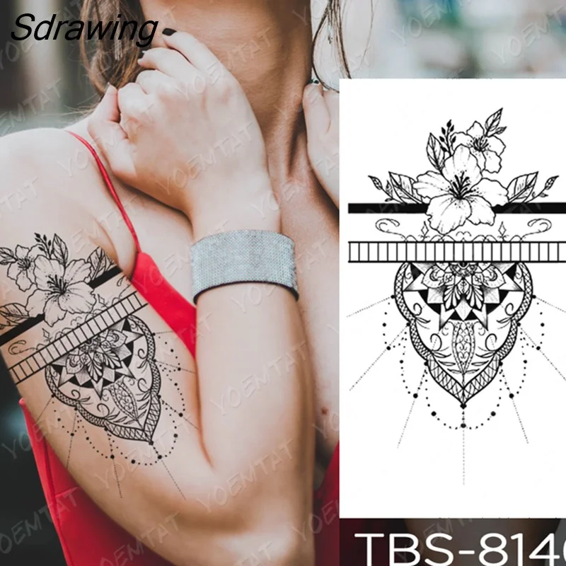 Sdrawing Temporary Tattoo Sticker forest eagle wolf butterfly Flash Tattoos Gothic Y2K Body Art Arm Fake Tatoo Men Women