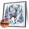 Christmas Elk - Diamond Painting - Full Round Drill (Canvas|30*30cm)