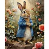 Rose Shirt Rabbit Full 18CT DIY Stamped Cross Stitch Kits for Adults Home Decor 40x50cm