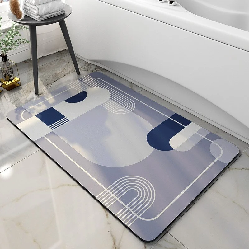 Athvotar Bath Mat Bathroom Carpet Water Absorption Non-slip Absorbent Diatom Mud Soft Washable Rug Toilet Floor Mat Home Textile